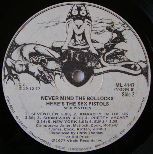 Never Mind The Bollocks, Here's The Sex Pistols (Virgin ML 4147)