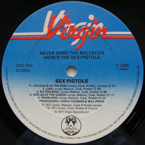 Never Mind The Bollocks, Here's The Sex Pistols (Virgin V2086) (SPOT 001)