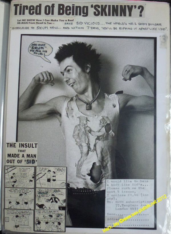 God Save The Sex Pistols Skum Fanzine Sid Vicious Skum Photos