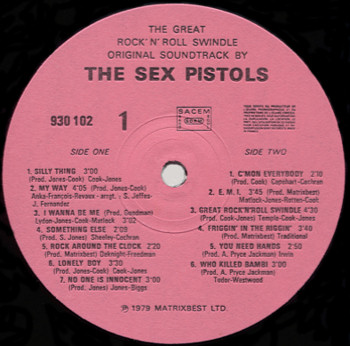 The Great Rock 'N' Roll Swindle (Barclay 930 101/102)