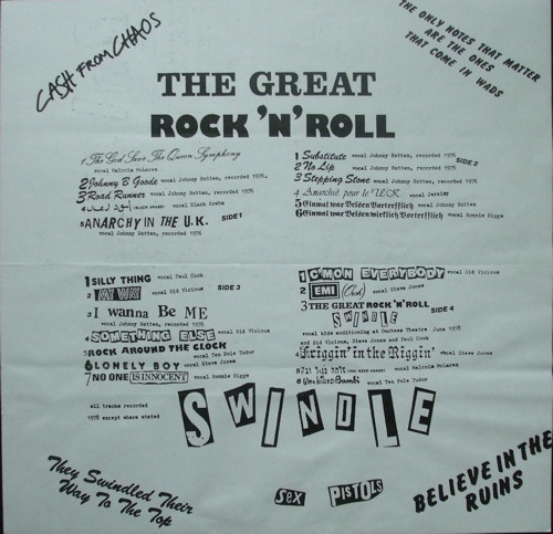 The Great Rock 'N' Roll Swindle Greece (Virgin 2401 728 / 2676 718)