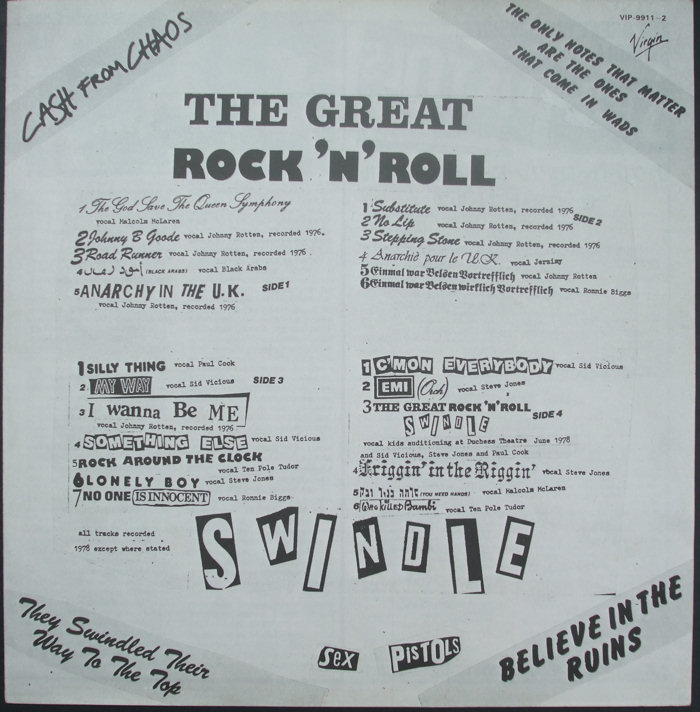 The Great Rock 'N' Roll Swindle (Virgin VIP 9911 / 9912)