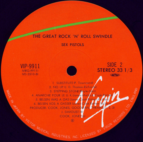 The Great Rock 'N' Roll Swindle (Virgin VIP 9911 / 9912)