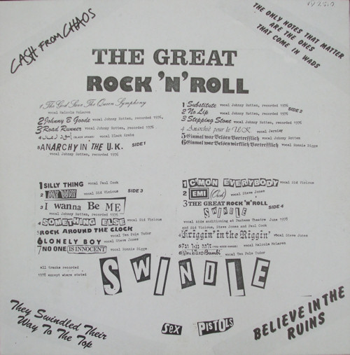 The Great Rock 'N' Roll Swindle Double LP Virgin Records New Zealand