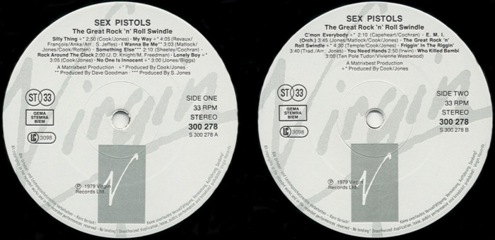 West German / Benelux Mid 1980s pressing