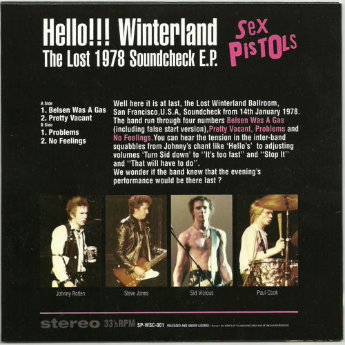 HELLO!!! WINTERLAND THE LOST 1978 SOUNDCHECK E.P.