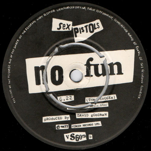Anarchy In The UK / No Fun (Virgin VS609) Rare "press-out" centre
