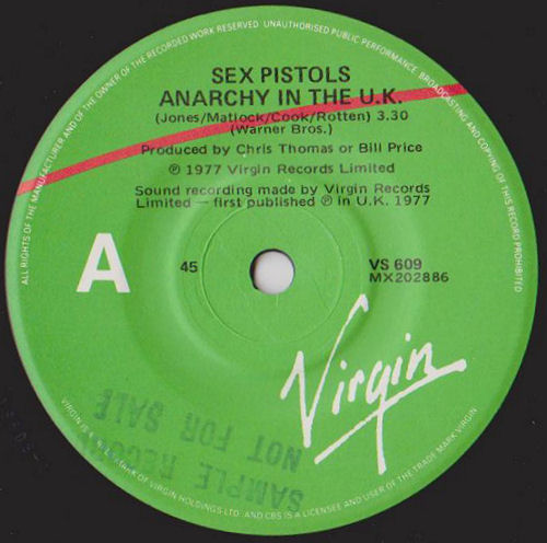 Anarchy In The UK / No Fun (Virgin VS 609)