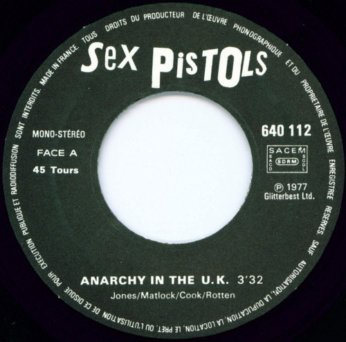 Anarchy In The U.K. / I Wanna Be Me (Barclay 640 112) BA-105 Code