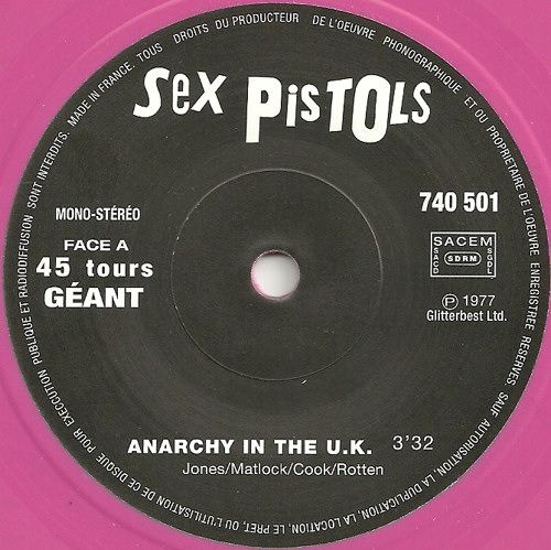 Anarchy In The U.K. / I Wanna Be Me (Barclay 740 501)