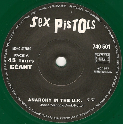 Anarchy In The U.K. / I Wanna Be Me (Barclay 740 501)