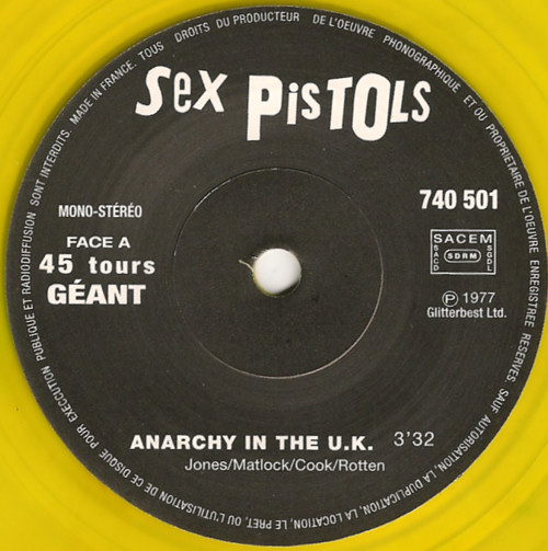 Anarchy In The U.K. / I Wanna Be Me (Barclay 740 501)