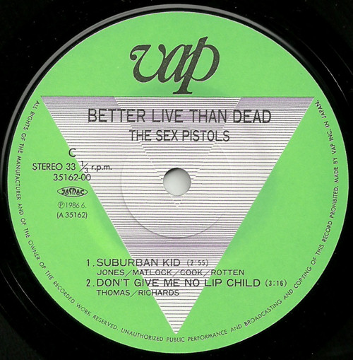  Sex Pistols - Better Live Than Dead Japan 7" EP