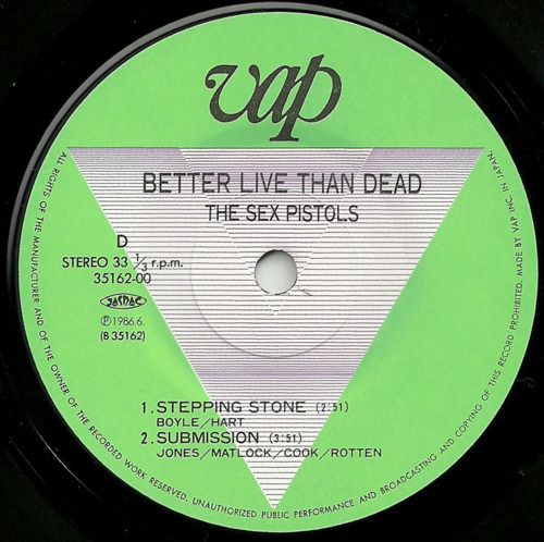  Sex Pistols - Better Live Than Dead Japan 7" EP