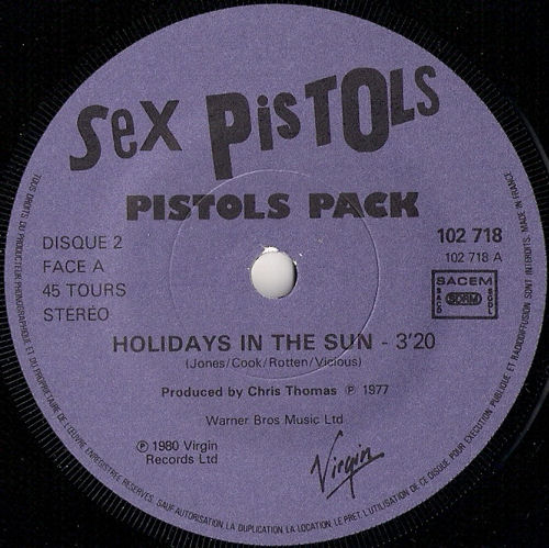 Holidays In The Sun / My Way (Virgin 102 718)