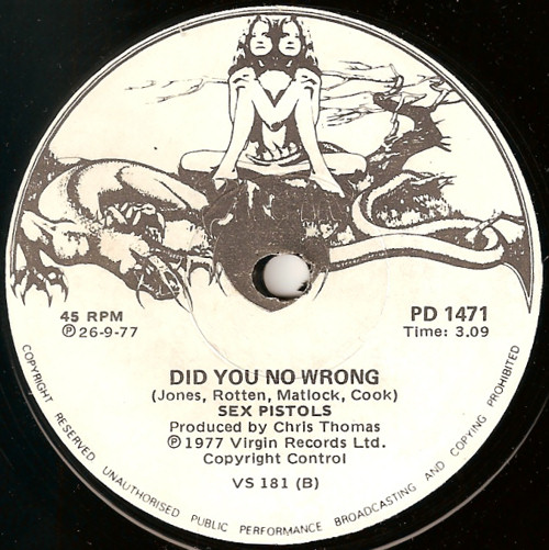 God Save The Queen / Did You No Wrong (Virgin PD 1471)