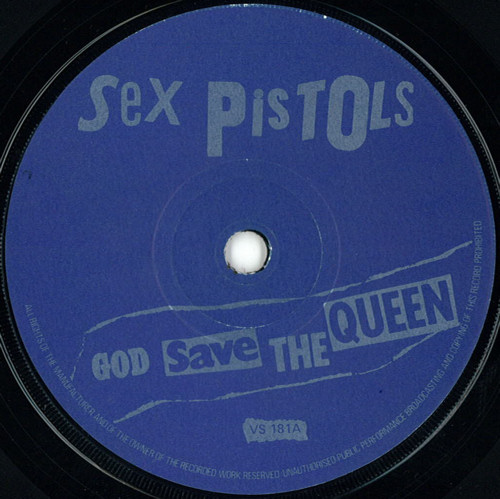 God Save The Queen United Kingdom 7" Blue/Silver labels