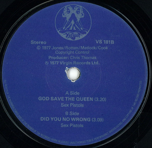 God Save The Queen United Kingdom 7" Blue/Silver labels