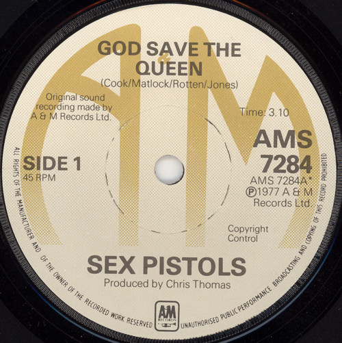 God Save The Queen / No Feeling (A&M AMS 7284)
