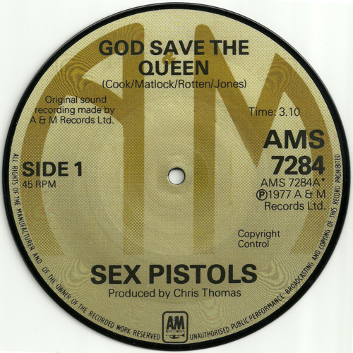 God Save The Queen / No Feeling (A&M AMS 7284)