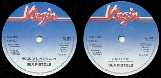 Holidays In The Sun / Satellite (Virgin VS 191)