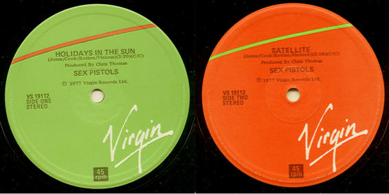 Holidays In The Sun / Satellite (Virgin VS 19112)