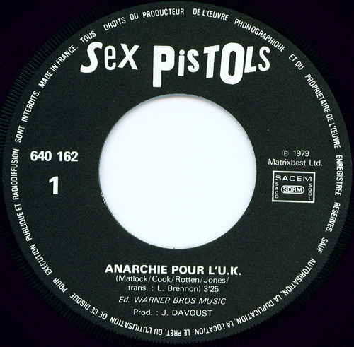 Anarchie Pour L'U.K. / Anarchy In The U.K. (Barclay 640 162)