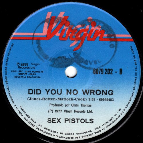 God Save The Queen / Did You No Wrong (Virgin 6079 202)