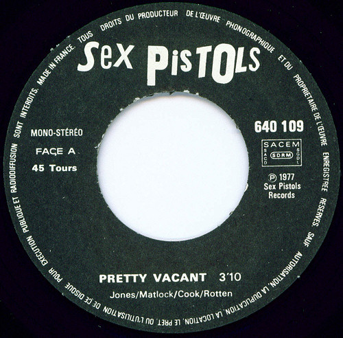 Pretty Vacant / No Fun (Barclay 640 109) EA Code