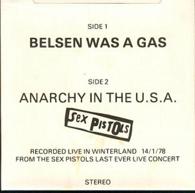 God Save The Sex Pistols - Belsen Was A Gas / Anarchy In The