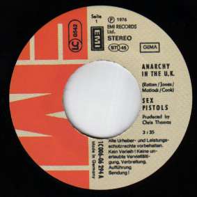 God Save The Sex Pistols Anarchy In The UK Counterfeit German 7 Pressing