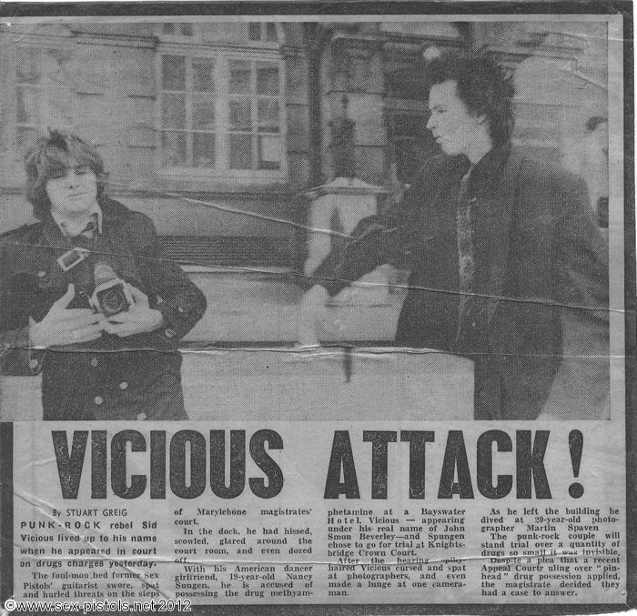 SID VICIOUS IN COURT MAY 1978