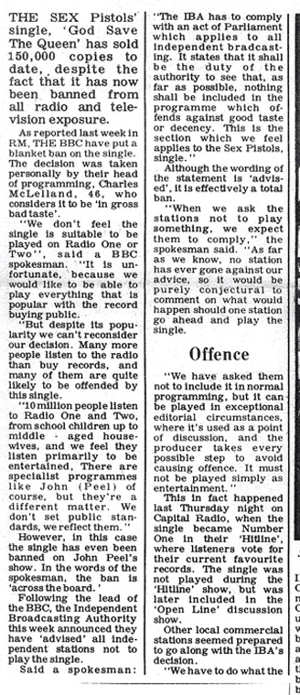 God Save The Sex Pistols God Save The Queen Press Cuttings Page Three