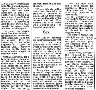 God Save The Sex Pistols God Save The Queen Press Cuttings Page Three