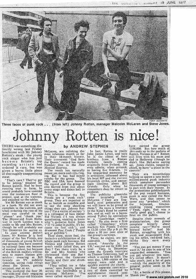 Johnny Rotten Is Nice!