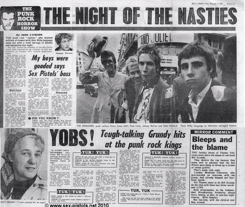 Daily Mirror. 3rd December 1976. Inside spread.