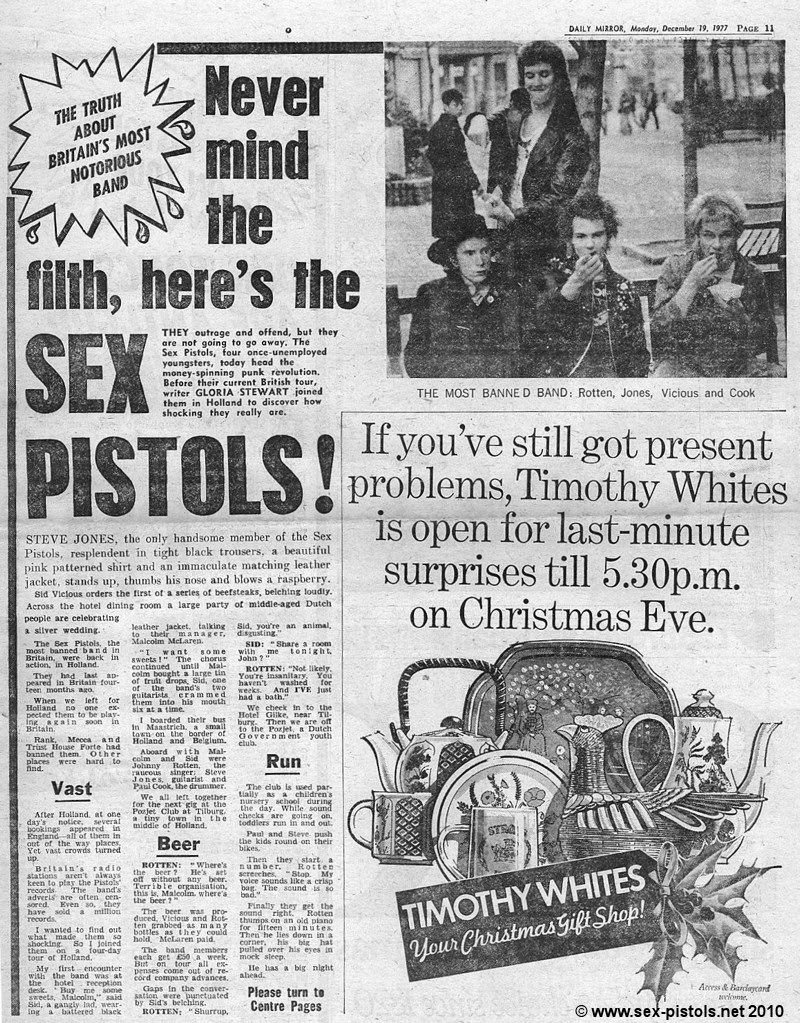 DAILY MIRROR 19th DECEMBER 1977