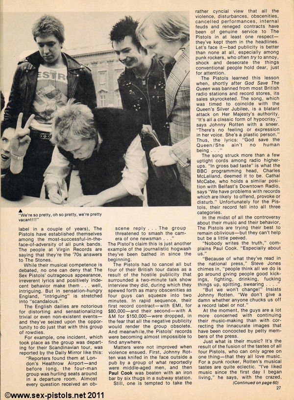 Punk Rock Magazine February 1978. 