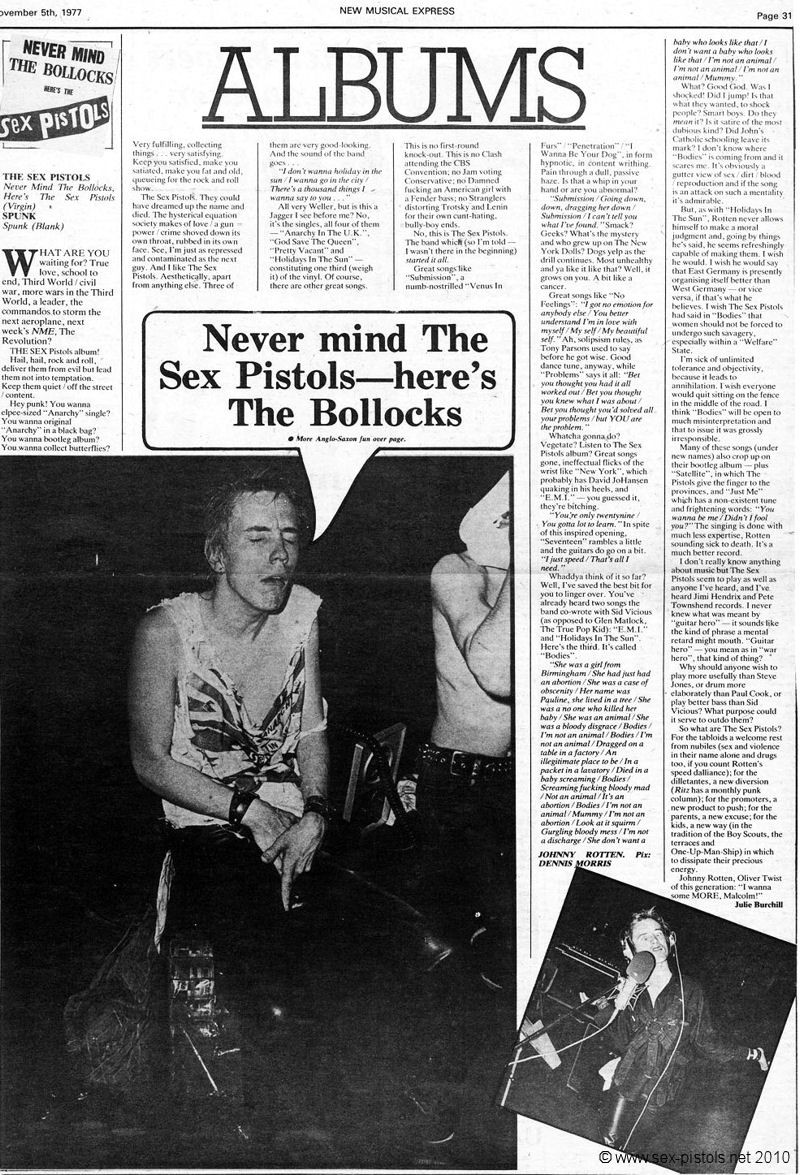 NME 5th November 1977. Album review.