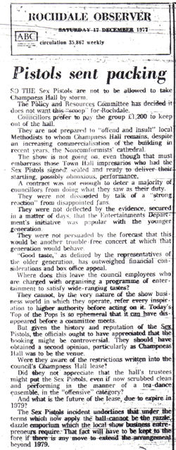 God Save The Sex Pistols Rochdale Champness Hall Cancellation The Full Story Page 2