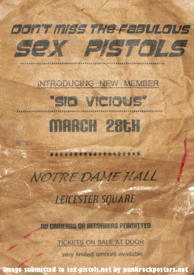 God Save The Sex Pistols Rare Gig Posters Flyers The Roxy Dec Notre Dame Hall March