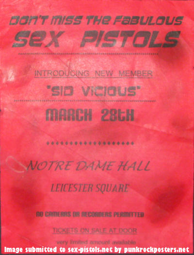 God Save The Sex Pistols Rare Gig Posters Flyers The Roxy Dec Notre Dame Hall March