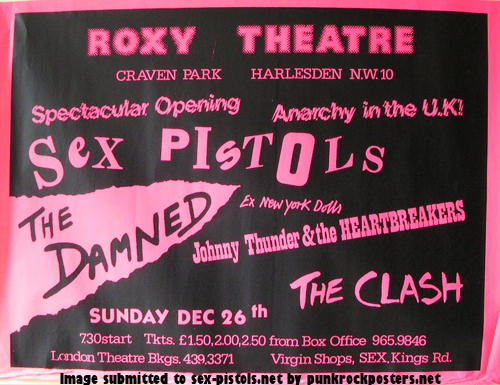 The Roxy Theatre, London. Sunday December 1976