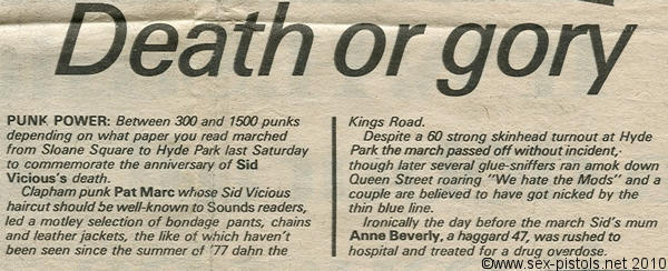 Sounds music weekly reported the memorial march the following week 9th February 1980.